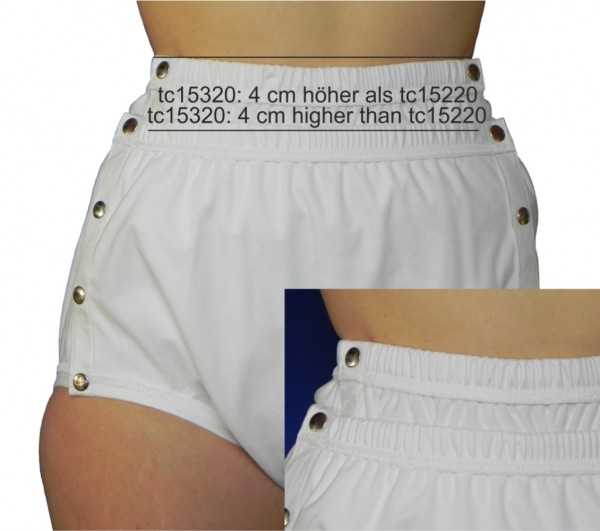 tc15320, Premium PU-Inkontinenz-Slip aus POLYPES, Knöpfer, genäht, 4 cm höher geschnitten